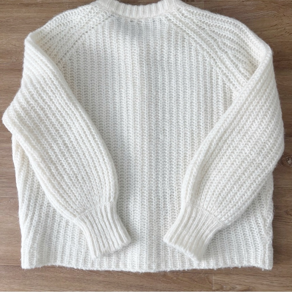 Sézane Emile Cardigan S Ecru Alpaca Wool Chunky Knit Button Front - Picture 3 of 6